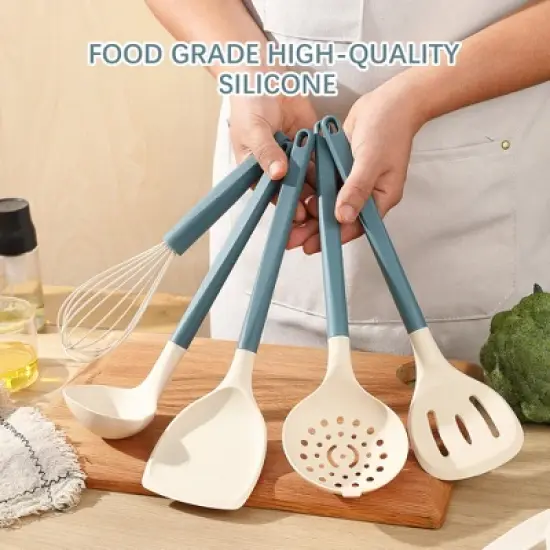 SUGIFT Ultimate 21-Piece Silicone Kitchen Utensil Set with Space-Saving Holder and Heat-Resistant Design image {5}