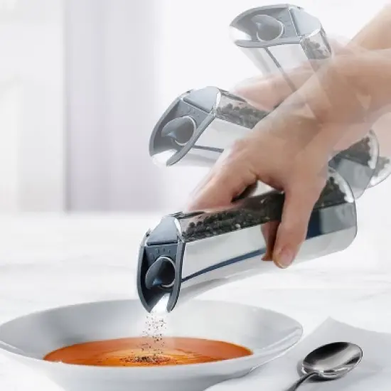 Trudeau 8" Graviti Plus Pepper Mill Chrome Finish image {3}