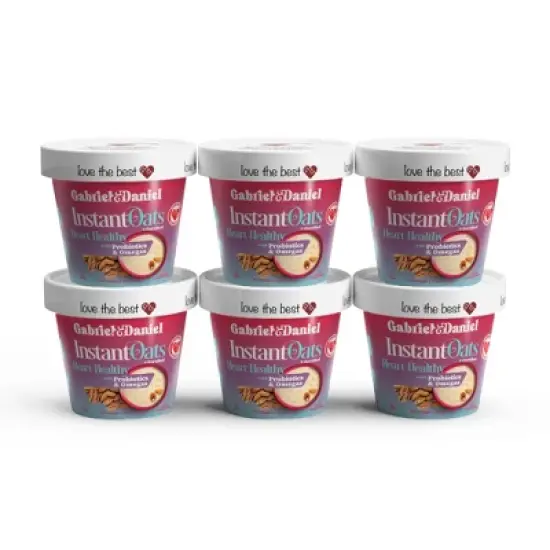 Gabriel and Daniel Instant Oatmeal, Heart Healthy with Almonds, Pecans and Probiotics, High Protein, High Fiber, Vegan, Non-dairy (Pack of 6) image {1}