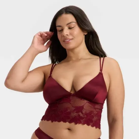 Women's Satin and Lace Removable Pad Longline Bralette - Auden&trade; image {3}