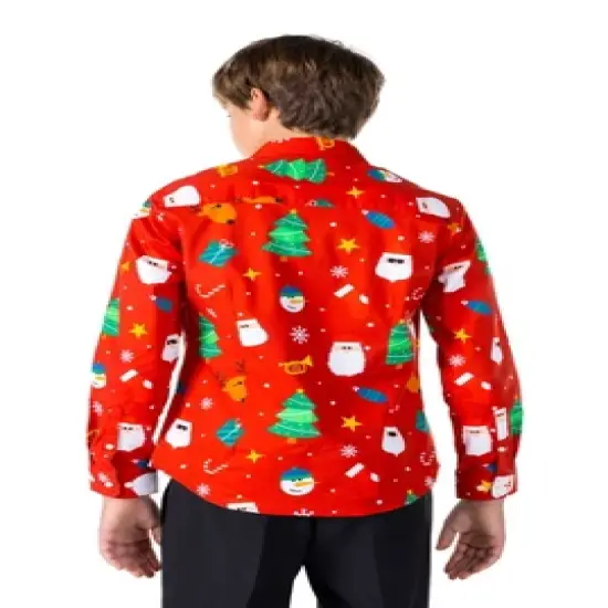 OppoSuits Teen Boys Christmas Shirt - Festivity Red image {1}