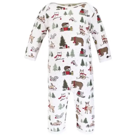 Hudson Baby Unisex Baby Cotton Coveralls, Christmas Forest image {3}