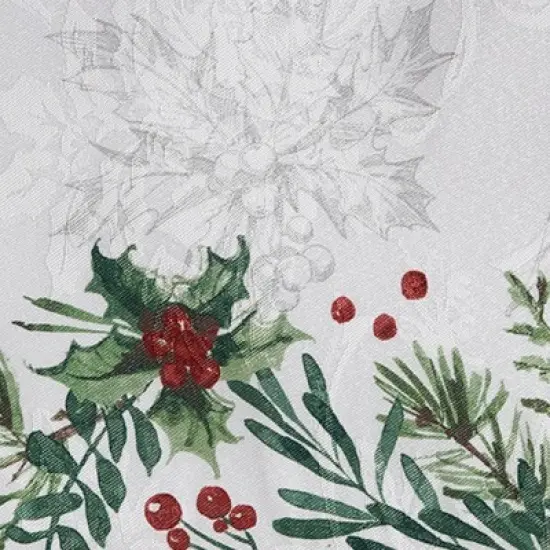 Elrene Holly Berry Flourish Holiday Fabric Tablecloth - Elrene Home Fashions image {2}