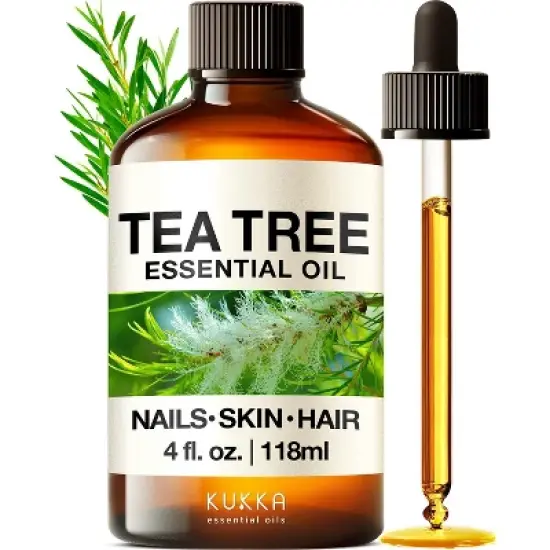 Tea Tree Essential Oil (4 fl oz/118 ml) - KUKKA Tea Tree Oil for Skin, Hair, Toenails, Aromatherapy, & Soap Making Scent image {6}