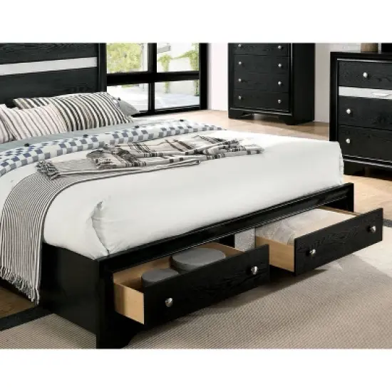 3pc Whether by Bed Nightstand and Dresser Set Black - miBasics image {10}