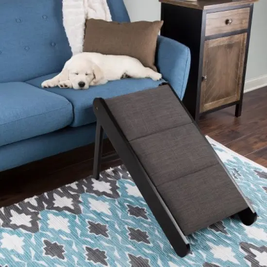 Pet Adobe Foldable Wooden Pet Ramp, Black/Gray image {9}