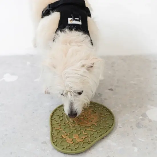 Dexypaws Enrichment Lick Mat: Avocado - Grooved Dog Feeding Pad image {3}
