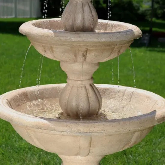 Sunnydaze 61"H Electric Polyresin and Fiberglass 3-Tier Cornucopia Outdoor Water Fountain image {7}