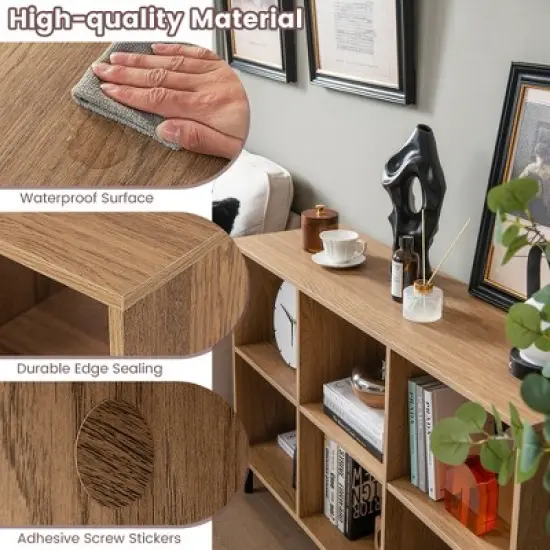 Costway 6 Cube Storage Shelf Organizer Bookcase Square Cubby Cabinet Bedroom Natural image {7}