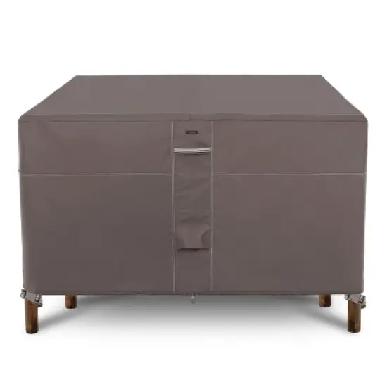 Classic Accessories Ravenna Water-Resistant Patio Bar Table and Chair Set Cover, Dark Taupe image {9}