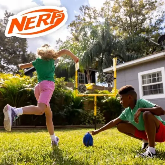 NERF Punt and Pass Football Goal Post Set Toy Football Sets - 6pc image {5}