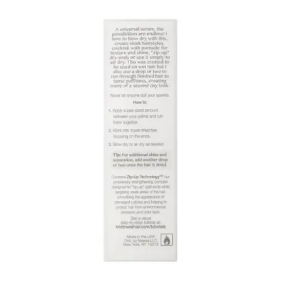 Kristin Ess Weightless Shine Working Hair Serum - Frizz Taming, Smoothing, Moisture Locking - 1.7 fl oz image {1}