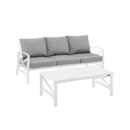 Kaplan 2pc Outdoor Sofa Set - Gray - Crosley image {5}