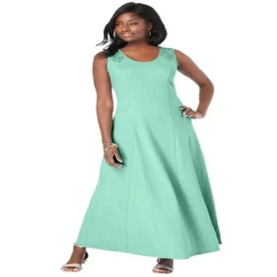 Jessica London Women&rsquo;s Plus Size Crochet-Detailed Dress image {4}