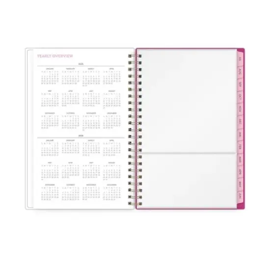 Blue Sky 5"x8" 2025-2026 Travel Write Draw Wirebound Weekly/Monthly Planner Clear Cover Pom Pink image {6}