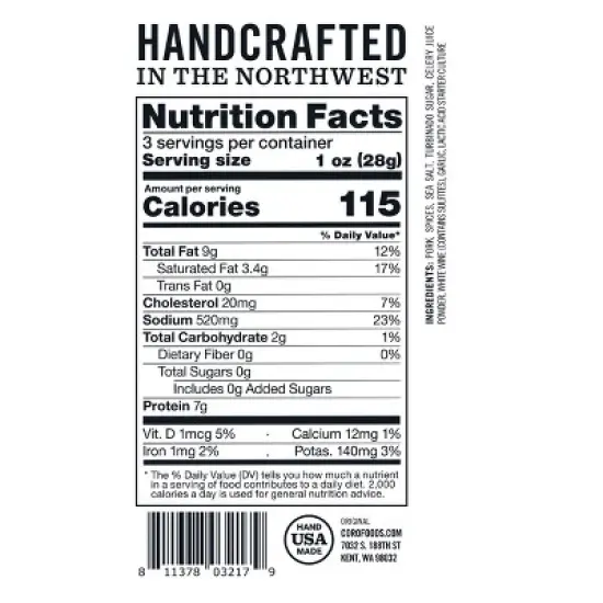 Coro Foods Uncured Pepperoni - 3oz image {5}