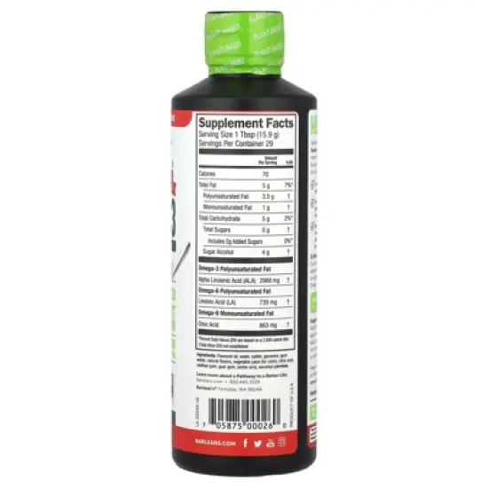 Barlean's Seriously Delicious&reg;, Omega-3 From Flax Oil, Strawberry Banana Smoothie, 2,968 mg, 16 oz (454 g) image {1}