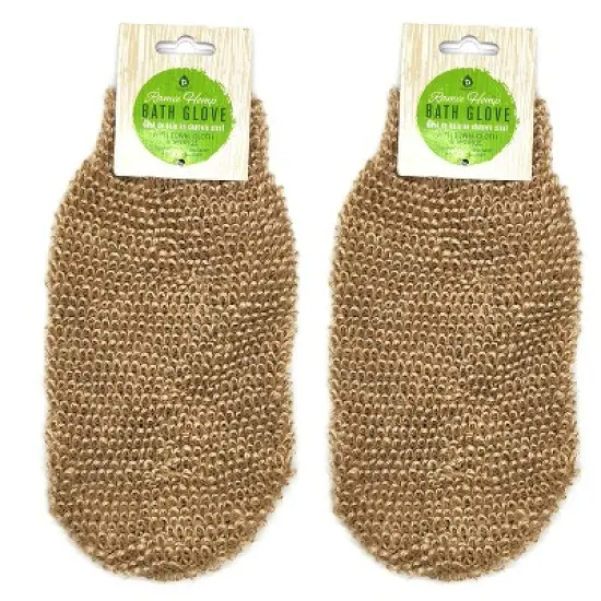Pursonic Natural Sisal Fiber Hemp Bath Glove Cleaner Scrubber - 2 Pack image {1}