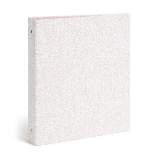 U Brands 1" Binder Sophisticated Speckle: Cute Aesthetic Hard Cover, 200 Sheet Capacity, Light Pink, 2 Pockets image {5}
