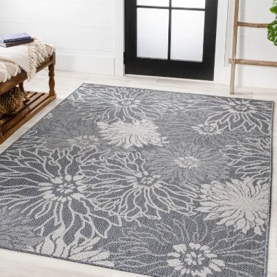 Bahamas Modern All-Over Floral Indoor/Outdoor Area Rug - JONATHAN Y image {6}