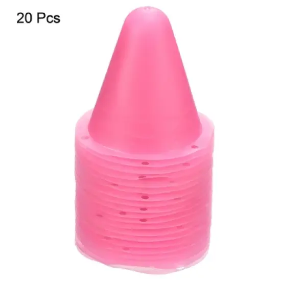 Unique Bargains Football Roller Skating Sports Training Flat Bottom Agility Cones 20 Pcs image {2}