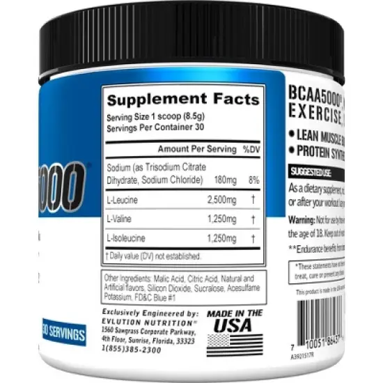 Evlution Nutrition BCAA5000 - Recovery & Endurance image {1}