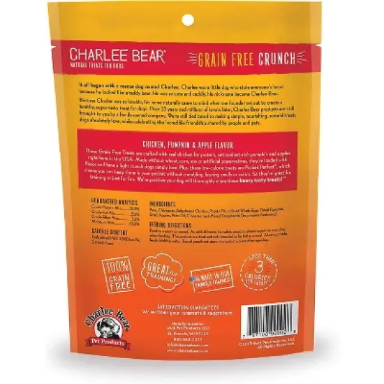 Charlee Bear Crunch Chicken, Pumpkin & Apple Flavor Dog Treat (2 Pack) - 8 oz image {2}