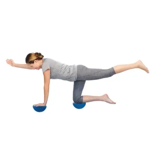 Toy Time Kid's Hedgehog-Style Balance Pods and Half Dome Exercise Stepping Stones - Set of 6, Red/Blue/Green image {4}