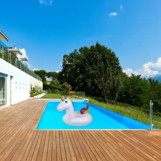 Northlight 68" Rainbow Unicorn Inflatable Swimming Pool Tube Ring Float image {4}