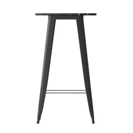 Flash Furniture Declan Commercial Indoor/Outdoor Bar Top Table, 23.75" Round All Weather Poly Resin Top with Steel base image {7}