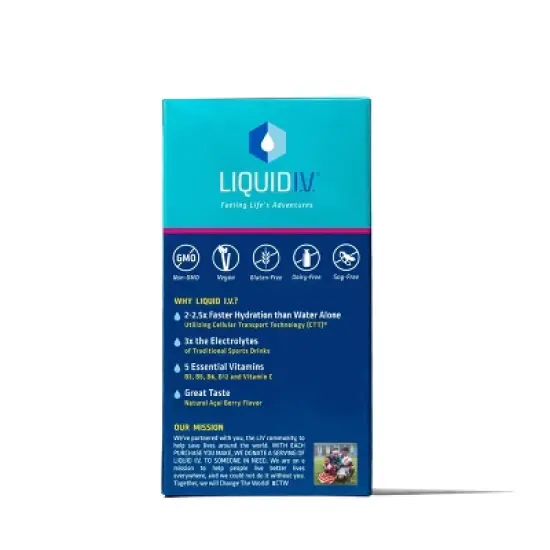 Liquid I.V. Hydration Multiplier Vegan Powder Electrolyte Supplements - Passion Fruit - 0.56oz each/10ct image {2}
