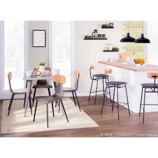 Austin 32" Metal Dining Table Cleared Brush Silver Finish - LumiSource image {5}