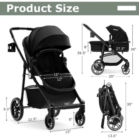 INFANS 4 in 1 High Chair&ndash;Booster Seat, Convertible Highchair w/Adjustable Height and Recline,Removable Tray,Detachable Cushion, Installation-Free image {8}