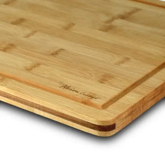 Heim Concept Premium Bamboo Large Cutting Board and Serving Tray Drip Groove image {5}