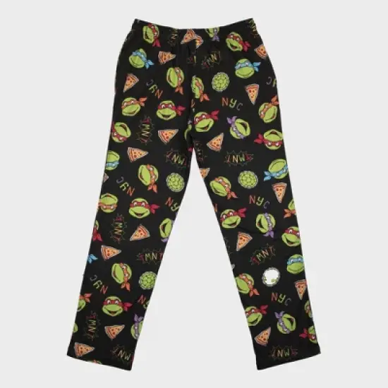 Men's Teenage Mutant Ninja Turtles Knit Fictitious Character Printed Pajama Pants - Black image {3}