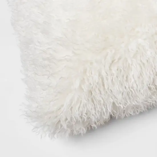 Euro Faux Mongolian Fur Decorative Throw Pillow - Threshold&trade; image {3}