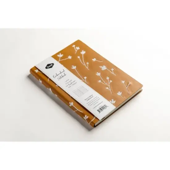 Denik Lined Journal Layflat with Ribbon Page Marker - Samantha: Leather Hard Cover, Narrow Ruled, 144 Pages, Orange image {2}