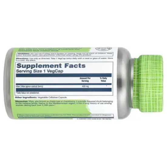 Solaray True Herbs, Vitex, 400 mg, 100 VegCaps image {1}