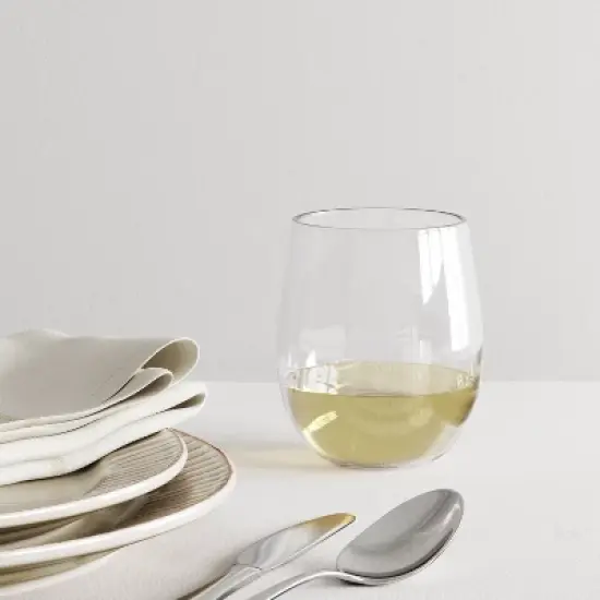 14oz Plastic Stemless Wine Glass - Threshold&trade;: Dishwasher-Safe, Traditional Style Drinkware for Cold Beverages image {1}