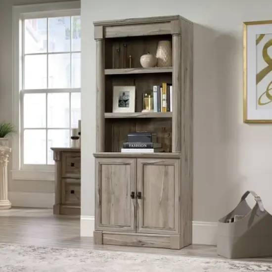72" Palladia Library with Doors Split Oak - Sauder image {1}