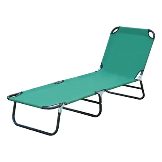 Outsunny Portable Outdoor Sun Lounger, Lightweight Folding Chaise Lounge Chair w/ 5-Position Adjustable Backrest for Beach, Poolside and Patio image {3}