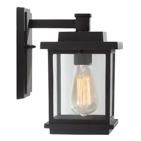 10.6" Metal/Glass Outdoor Lamp Black - LNC image {5}