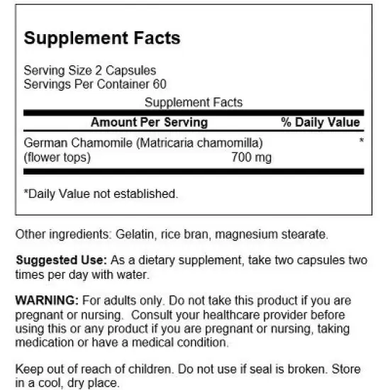 Swanson Herbal Supplements Chamomile 350 mg 120 Caps image {1}