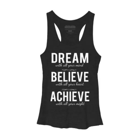 Women's Design By Humans Dream Believe Achieve Change Your Life By cssdru Racerback Tank Top image {2}