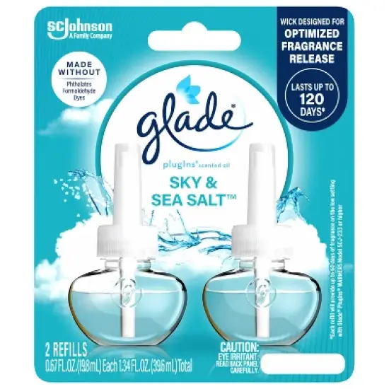 Glade PlugIns Scented Oil Air Freshener Refills - Sky & Sea Salt - 1.34 fl oz/2pk image {3}