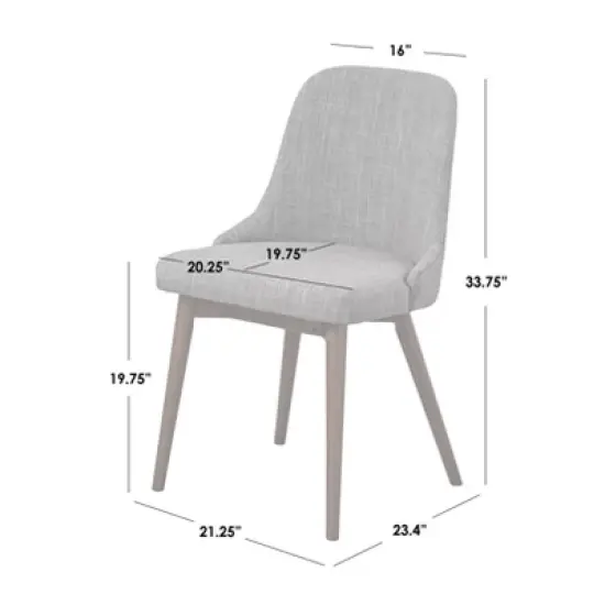Buylateral Set of 2 Saville Mid Century Modern Dining Chairs image {5}