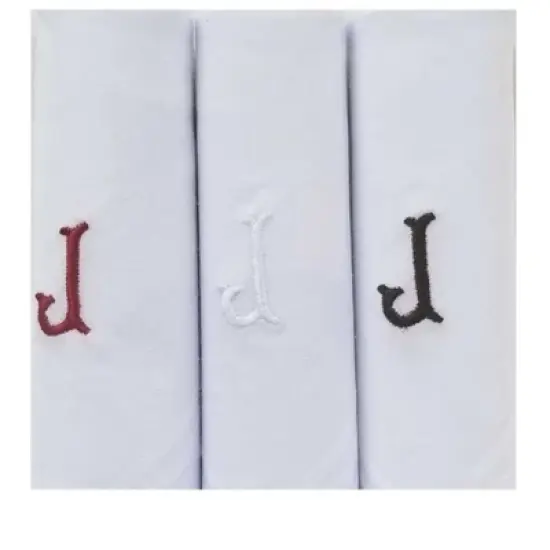 Men's Cotton Monogrammed Handkerchiefs Initial Letter Hanky image {6}