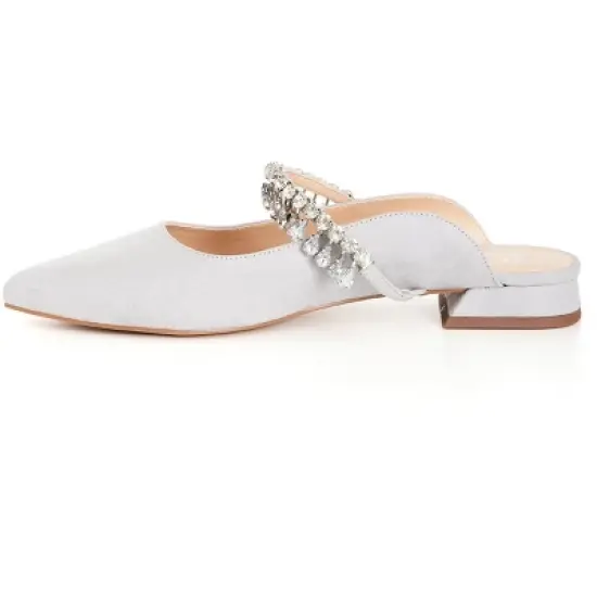 Women's Wide Fit Strappy Point Mule - gray | EVANS image {3}