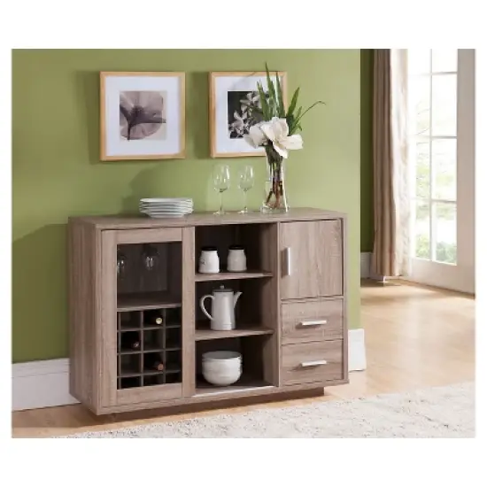 Mellie Sliding Door Buffet Server - Light Oak - HOMES: Inside + Out image {1}