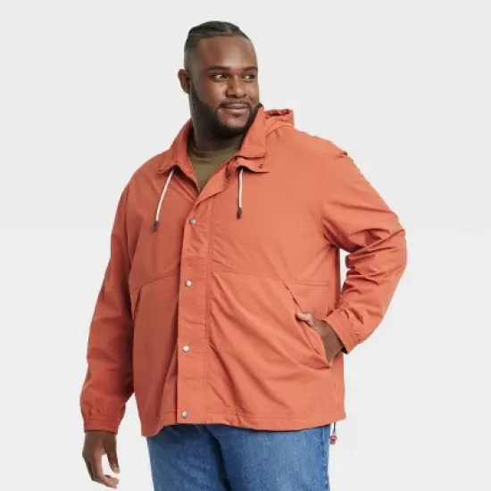 Men's Elevated Rain Jacket - Goodfellow & Co&trade; Orange image {5}